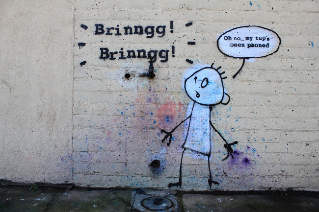 Banksy Street Art Tap Phoned