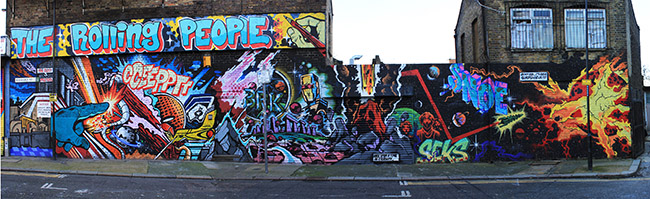 The Rolling People graffiti in East London