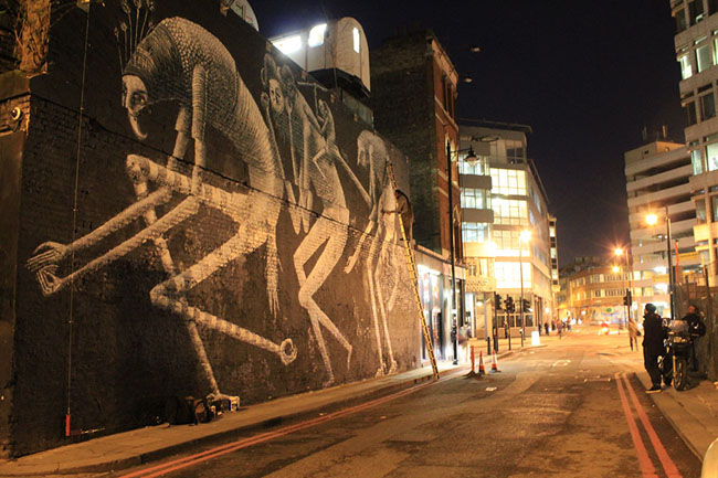 Phlegm Village Underground Wall Street Art London