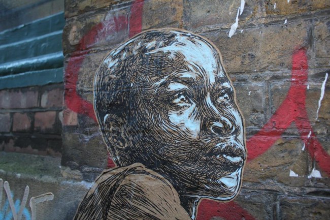 Swoon Street Artist London 2 650x433 New Street Art: Swoon Hits London