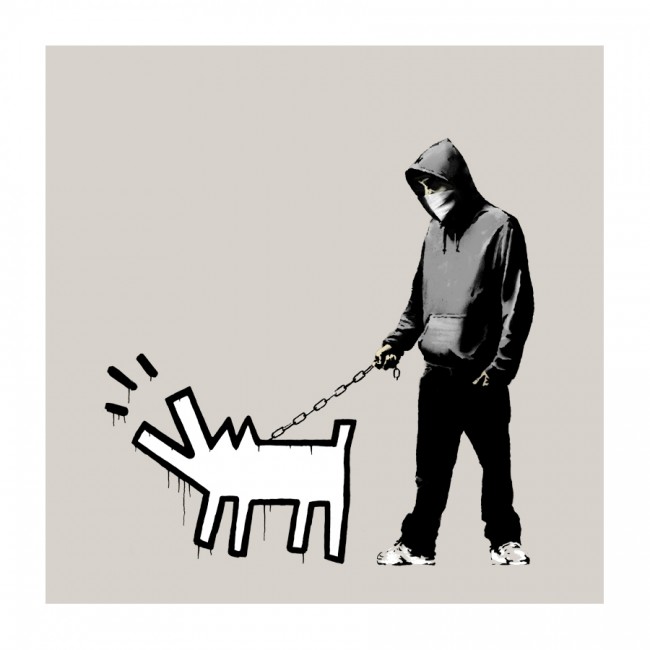 Banksy Choose Your Weapon Warm Grey