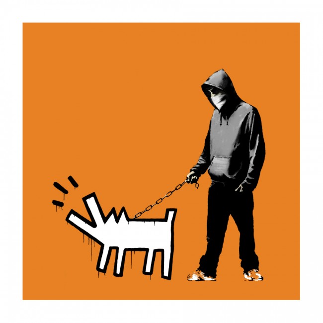 Bansky Choose Your Weapon Print Dark Orange