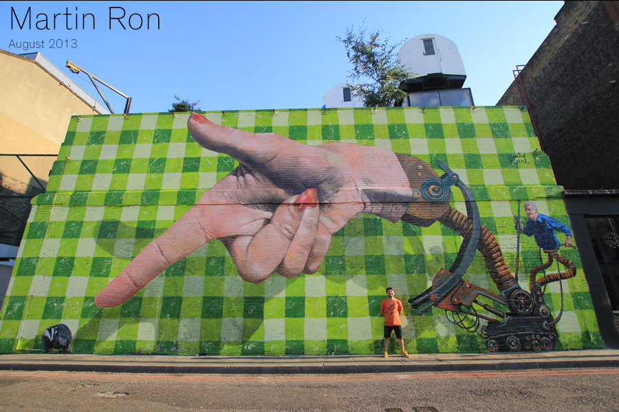 Martin Ron street art in London VU Wall